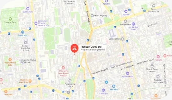 Prospect Cloud ERP-nin Bakıdakı yerini göstərən xəritə